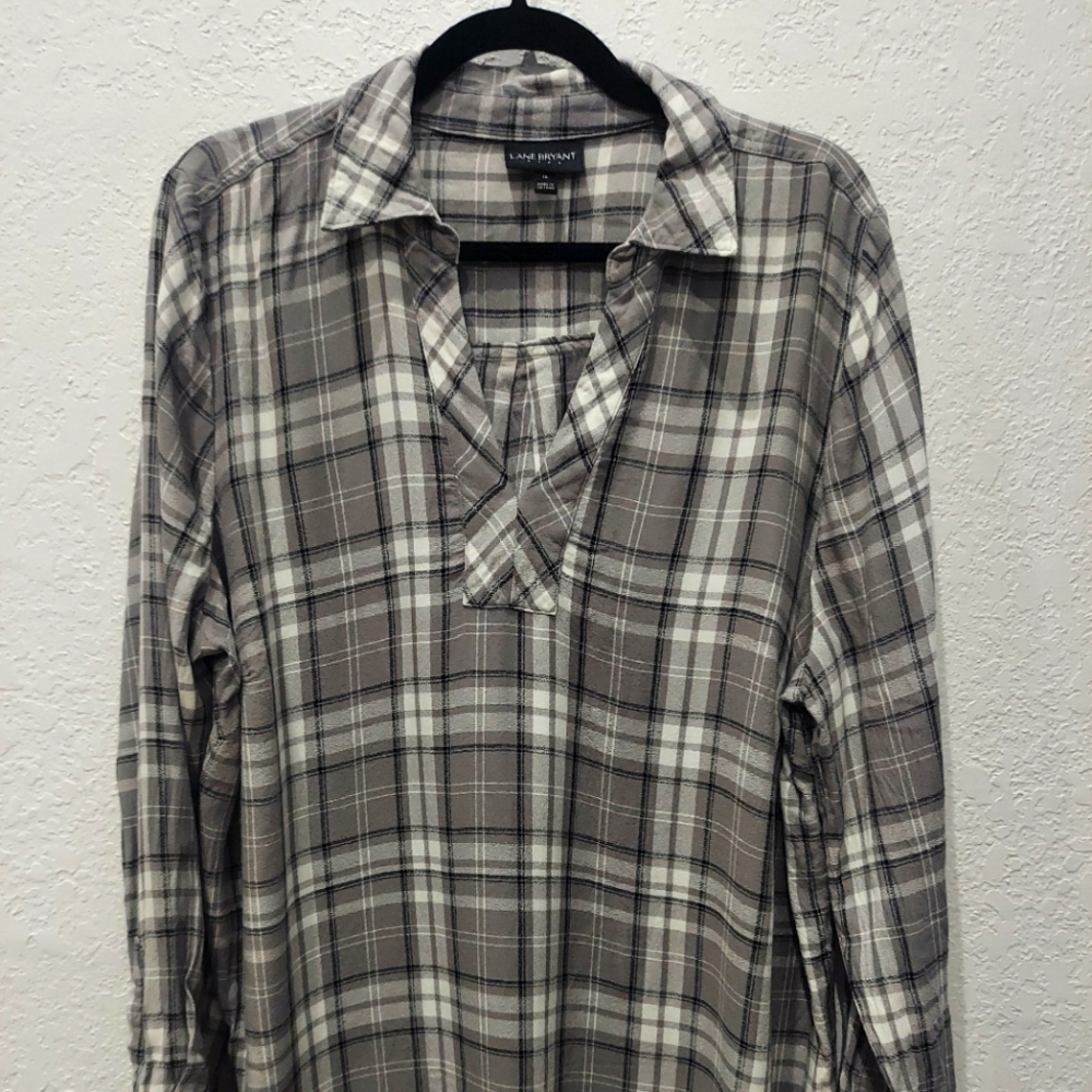 Lane Bryant Flannel Print Blouse